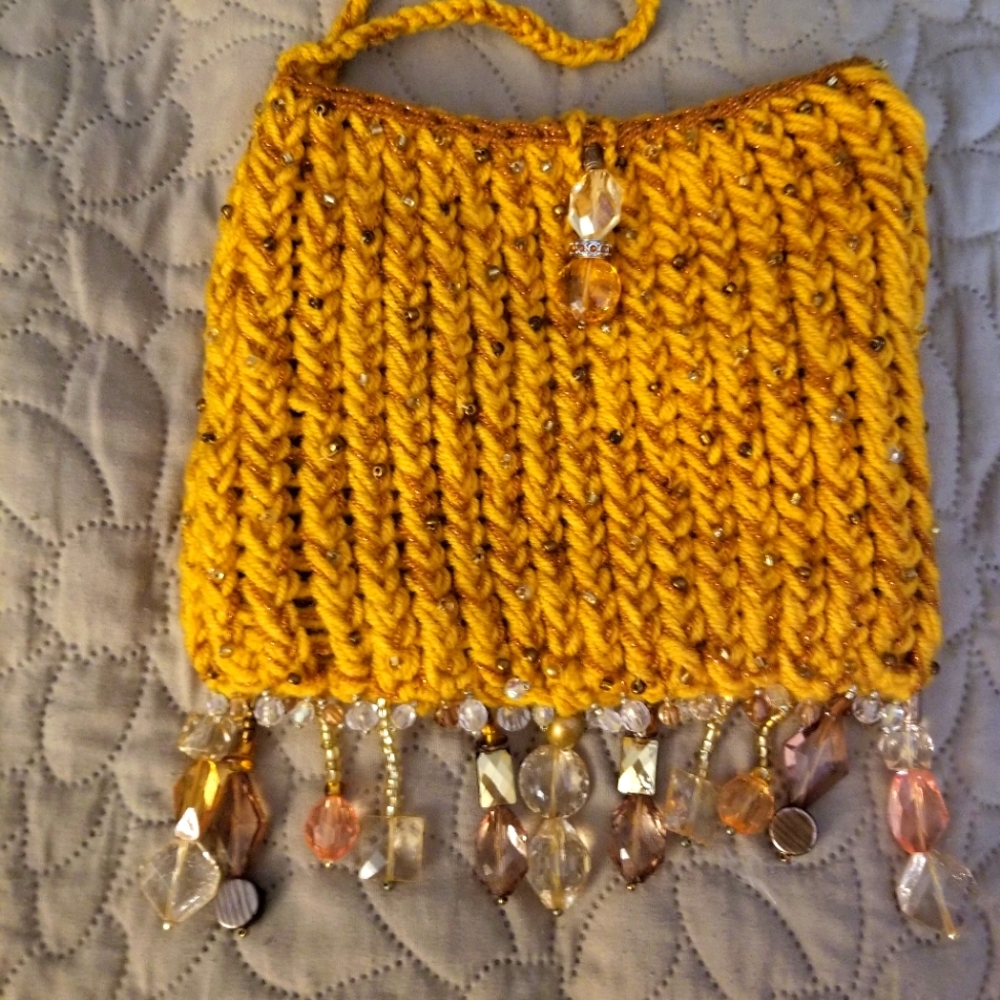 Boho Gold/Gold Beaded clutch